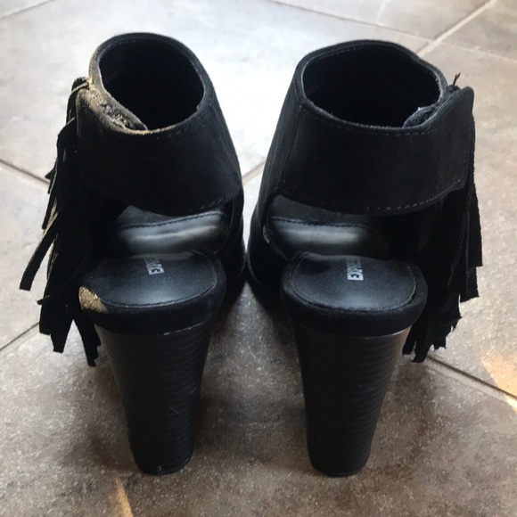 Express Heeled Fringe Booties with Peep-toe - Picture 3 of 5